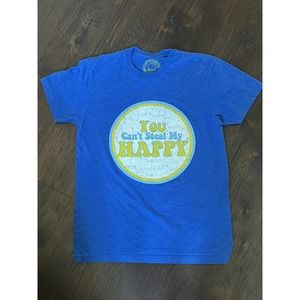 You can’t steal my happy tshirt blue size s Short Sleeve Cotton Graphic